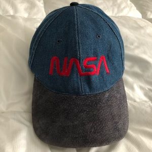 Vintage 90’s NASA Hat Cap - Denim w/ Suede Brim